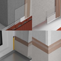 Traitement des retours de façades, ébrasements, applique de profilés Traitement des retours de façades, ébrasements, applique de profilés