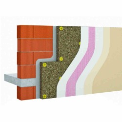 Système ITE avec isolant liège calé-chevillé et sous-enduit minéral à la chaux aérienne doté d'une multitude de choix de finitions : silicates, organiques, minérales minces et semi épaisses. Système ITE avec isolant liège calé-chevillé et sous-enduit minéral à la chaux aérienne doté d'une multitude de choix de finitions : silicates, organiques, minérales minces et semi épaisses.